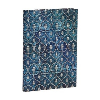 Blue Velvet Midi Lined Journal (Elastic Band Closure)
