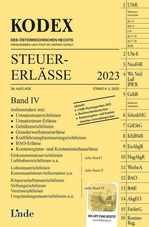 KODEX Steuer-Erl&auml;sse 2023, Band IV - Michael Schilcher