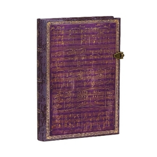Beethoven’s 250th Birthday Midi Lined Hardcover Journal (Clasp Closure)