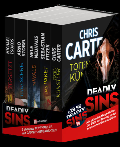 BILD am Sonntag Mega-Thriller 2023 - Sebastian Fitzek, Nele Neuhaus, Arno Strobel, Chris Carter, Michael Tsokos