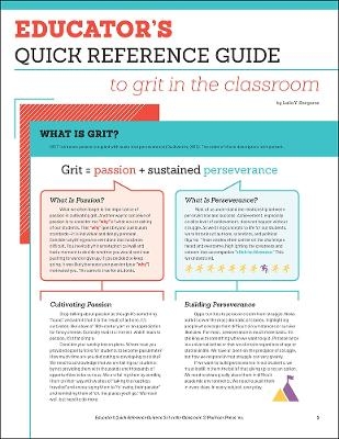 Educator's Quick Reference Guide to Grit in the Classroom