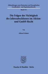 Die Folgen der Nichtigkeit des Jahresabschlusses im Aktien- und GmbH-Recht. - Aileen Kr&auml;mer