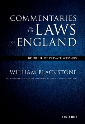 The Oxford Edition of Blackstone's: Commentaries on the Laws of England