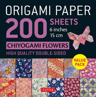 Origami Paper 200 sheets Chiyogami Flowers 6" (15 cm) - 