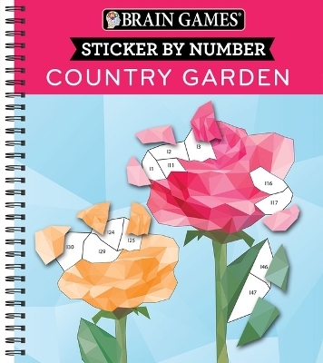 Brain Games - Sticker by Number: Country Garden (13 Images to Sticker) -  Publications International Ltd,  New Seasons,  Brain Games