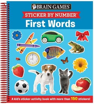 Brain Games - Sticker by Number: First Words (for Kids Ages 3-6): A Kid's Sticker Activity Book with More Than 150 Stickers!