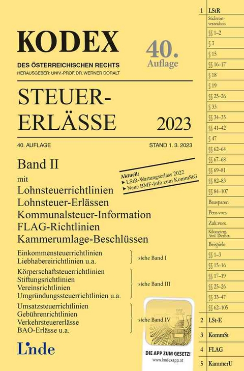 KODEX Steuer-Erl&auml;sse 2023, Band II - Elisabeth Titz-Fr&uuml;hmann