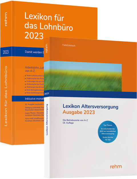 Buchpaket Lexikon f&uuml;r das Lohnb&uuml;ro und Lexikon Altersversorgung 2023 - Wolfgang Sch&ouml;nfeld, J&uuml;rgen Plenker, Heinz-Willi Schaffhausen, Ralf Fath, Christian Urbitsch