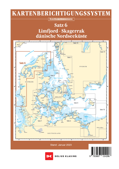 Berichtigung Sportbootkarten Satz 6: Limfjord - Skagerrak - D&auml;nische Nordseek&uuml;ste (Ausgabe 2023)