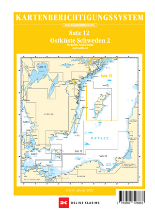 Berichtigung Sportbootkarten Satz 12: Ostküste Schweden 2 (Ausgabe 2023)