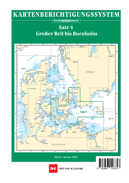Berichtigung Sportbootkarten Satz 4: Gro&szlig;er Belt bis Bornholm (Ausgabe 2023)