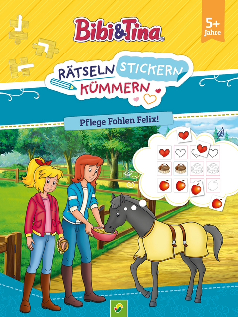 Bibi & Tina: R&auml;tseln Stickern K&uuml;mmern: Pflege Fohlen Felix!