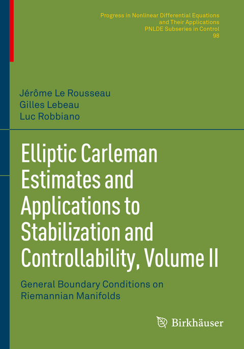 Elliptic Carleman Estimates and Applications to Stabilization and Controllability, Volume II - J&eacute;r&ocirc;me Le Rousseau, Gilles Lebeau, Luc Robbiano