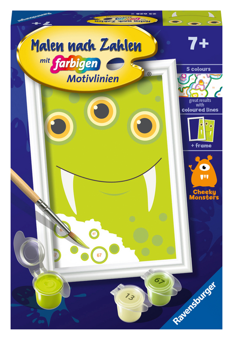 CreArt, Malen nach Zahlen Kinder - Gr&uuml;nes Monster