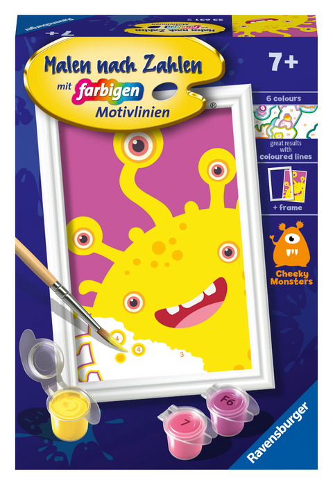 CreArt, Malen nach Zahlen Kinder - Gelbes Monster