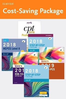 Step-By-Step Medical Coding 2018 Edition - Text, Workbook, 2019 ICD-10-CM for Hospitals Edition, 2019 ICD-10-PCs Edition, 2018 HCPCS Professional Edition and AMA 2018 CPT Professional Edition Package