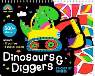 Dinosaurs and Diggers- Sticker by Number