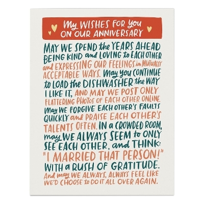 6-Pack Em & Friends Anniversary Wishes Card - 