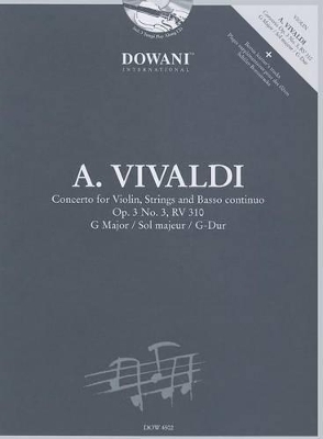 Concerto for Violin, Strings and BC Op. 3 No. 3