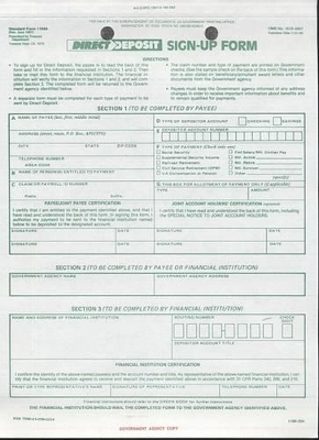 Direct Deposit Sign-Up Form