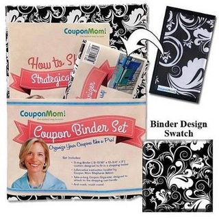 CouponMom.com Organizer Binder, Black and White Pattern Design