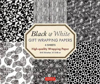 Black and White Gift Wrapping Papers - 6 sheets - Tuttle Publishing