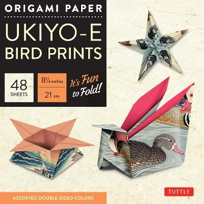 Origami Paper - Ukiyo-e Bird Prints - 8 1/4" - 48 Sheets - 
