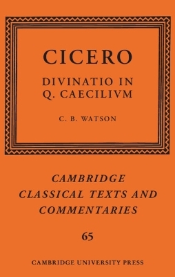 Cicero: Divinatio in Q. Caecilium - 