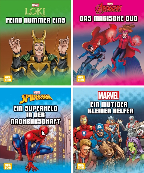 Nelson Mini-B&uuml;cher: Marvel 1-4 (Einzel/WWS)