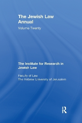Jewish Law Annual Volume 20 - 