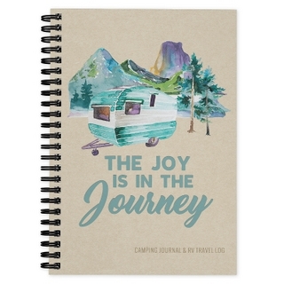 Camping Journal & RV Travel Logbook, Blue Vintage Camper