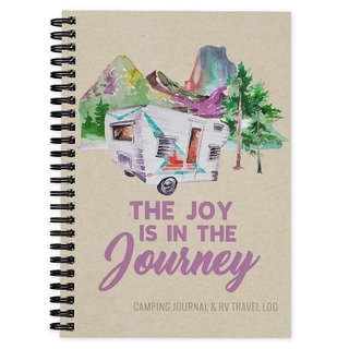 Camping Journal & RV Travel Logbook, Purple Vintage Camper