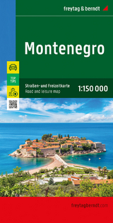 Montenegro, Stra&szlig;en- und Freizeitkarte 1:150.000, freytag & berndt