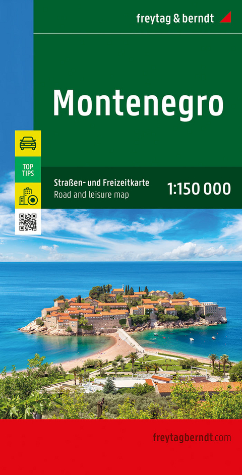 Montenegro, Stra&szlig;en- und Freizeitkarte 1:150.000, freytag & berndt