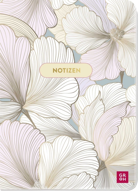 Notizheft Bl&uuml;tenzauber Goldene Bl&uuml;ten - 