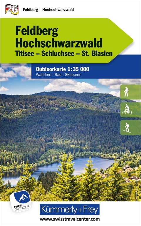 K&uuml;mmerly+Frey Outdoorkarte Deutschland 26 Feldberg, Hochschwarzwald 1:35.000