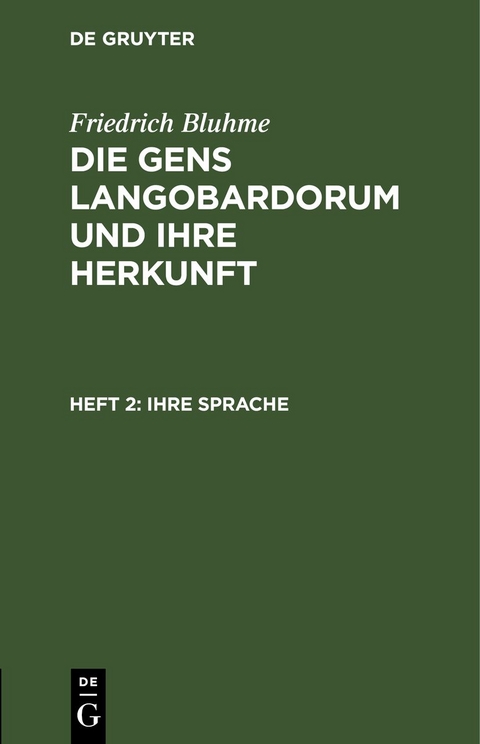 Ihre Sprache - Friedrich Bluhme
