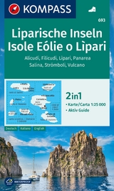 Liparische Inseln, Isole E&oacute;lie o L&igrave;pari, Alicudi, Filicudi, L&igrave;pari, Panarea, Salina, Str&oacute;mboli, Vulcano 1:25.000