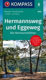 KOMPASS Wander-Tourenkarte Hermannsweg und Eggeweg, Die Hermannshöhen 1:50.000 - 
