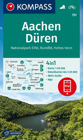 KOMPASS Wanderkarte 757 Aachen, Düren, Nationalpark Eifel, Rureifel, Hohes Venn 1:50.000