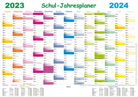 Schul-Jahresplaner 2023/2024 - 