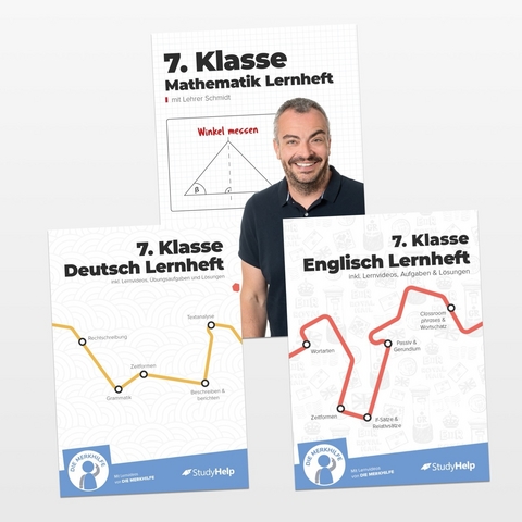 7. Klasse Hauptfächer Set komplett (Mathe, Deutsch, Englisch) / Lernheft, Übungsheft / Rechnen, Rechtschreibung, Übungen, Grammatik - Diana Rohrbeck