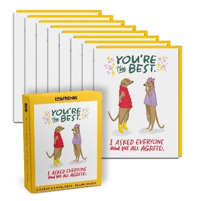 Em & Friends You&rsquo;re the Best Boxed Greeting Cards, Box of 8 Single Encouragement Cards - 