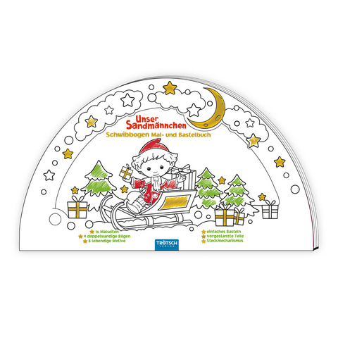 Tr&ouml;tsch Unser Sandm&auml;nnchen Schwibbogen Mal- und Bastelbuch - 