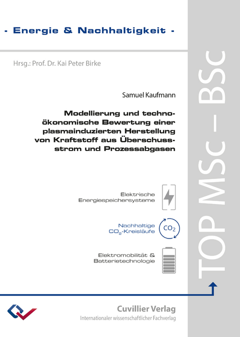 Modellierung und techno-&ouml;konomische Bewertung einer plasmainduzierten Herstellung von Kraftstoff aus &Uuml;berschussstrom und Prozessabgasen - Samuel Jaro Kaufmann