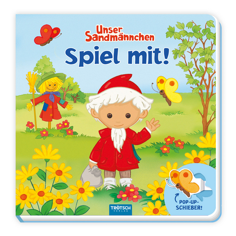 Tr&ouml;tsch Unser Sandm&auml;nnchen Spiel mit Pappenbuch mit Pop-up-Schiebern - 