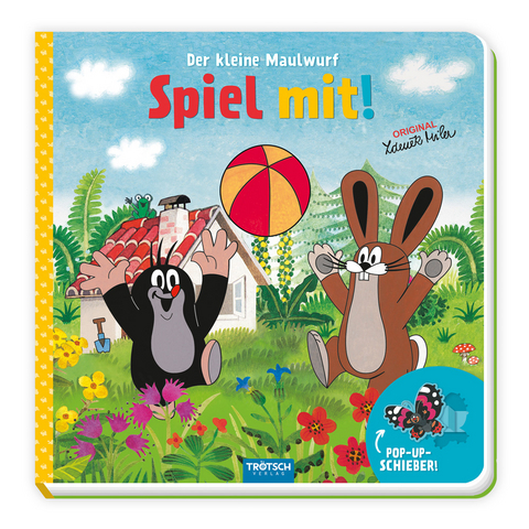 Tr&ouml;tsch Der kleine Maulwurf Spiel mit Pappenbuch mit Pop-up-Schiebern - 
