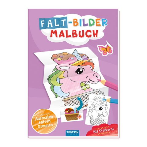 Tr&ouml;tsch Malbuch Faltbilder-Malbuch Einhorn - 