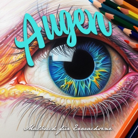 Augen Graustufen Malbuch f&uuml;r Erwachsene - Musterst&uuml;ck Grafik