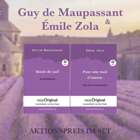 Guy de Maupassant & &Eacute;mile Zola (B&uuml;cher + 2 MP3 Audio-CDs) - Lesemethode von Ilya Frank - Guy de Maupassant, &Eacute;mile Zola